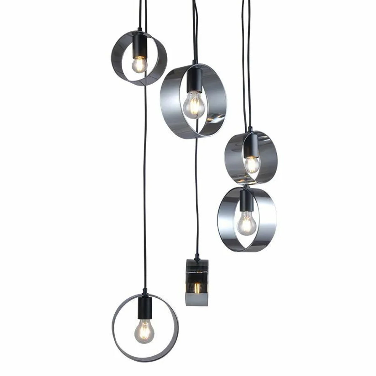 Colossale Hexad Smoked Glass Pendant Light - 6 Lights