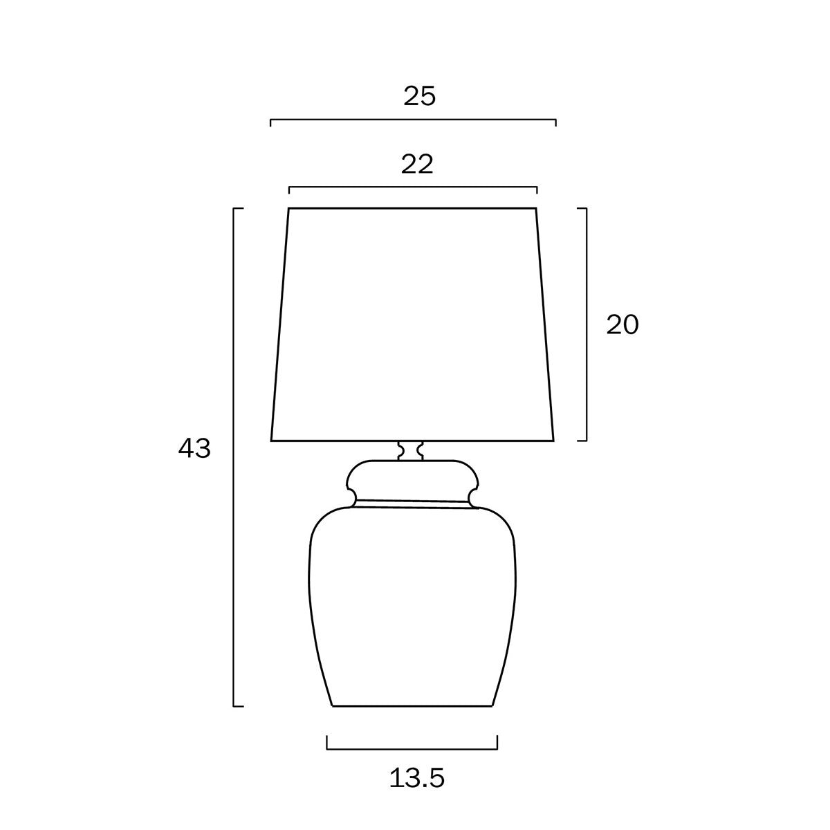 Como Table Lamp with Drum Shade