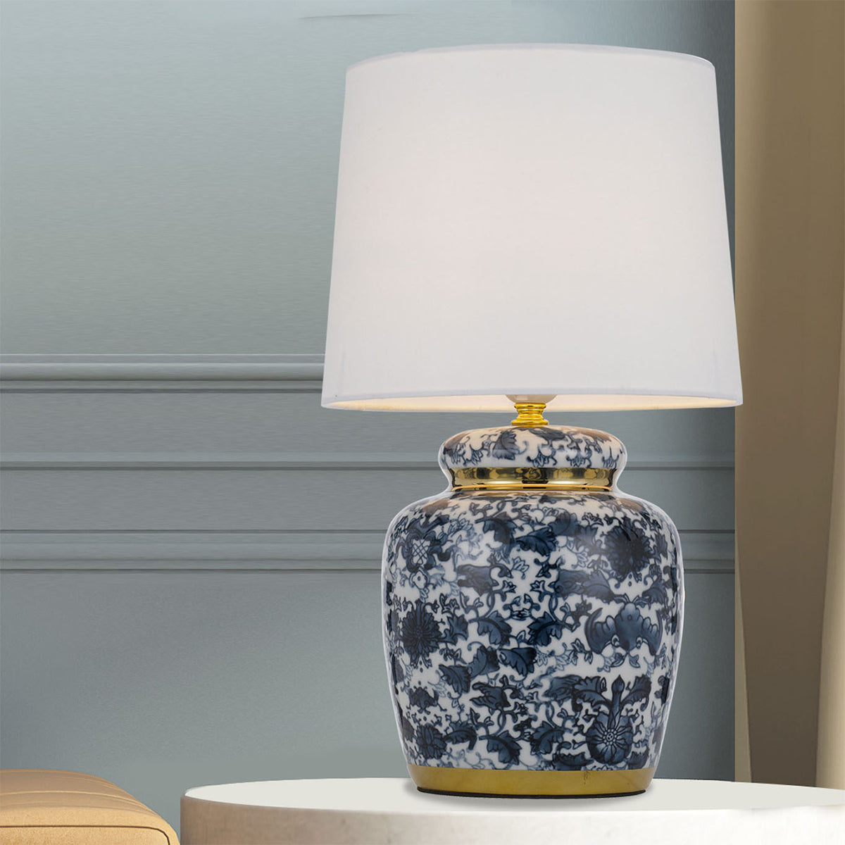 Como Table Lamp with Drum Shade
