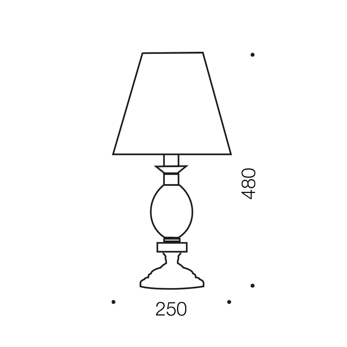 Crest Table Lamp with Inline Switch