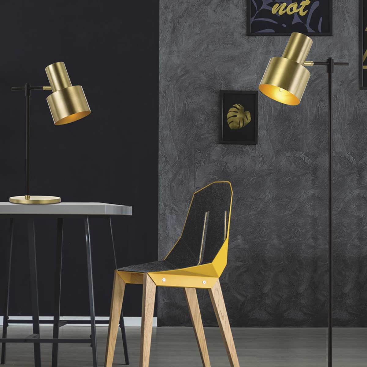 Croset Gold Metal Desk Lamp with Adjustable Light