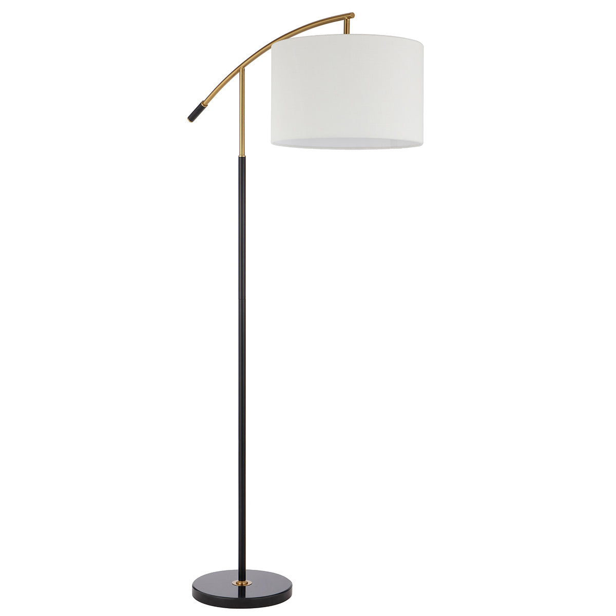 Cruz Floor Lamp with Antique Gold Arm & Marble Base