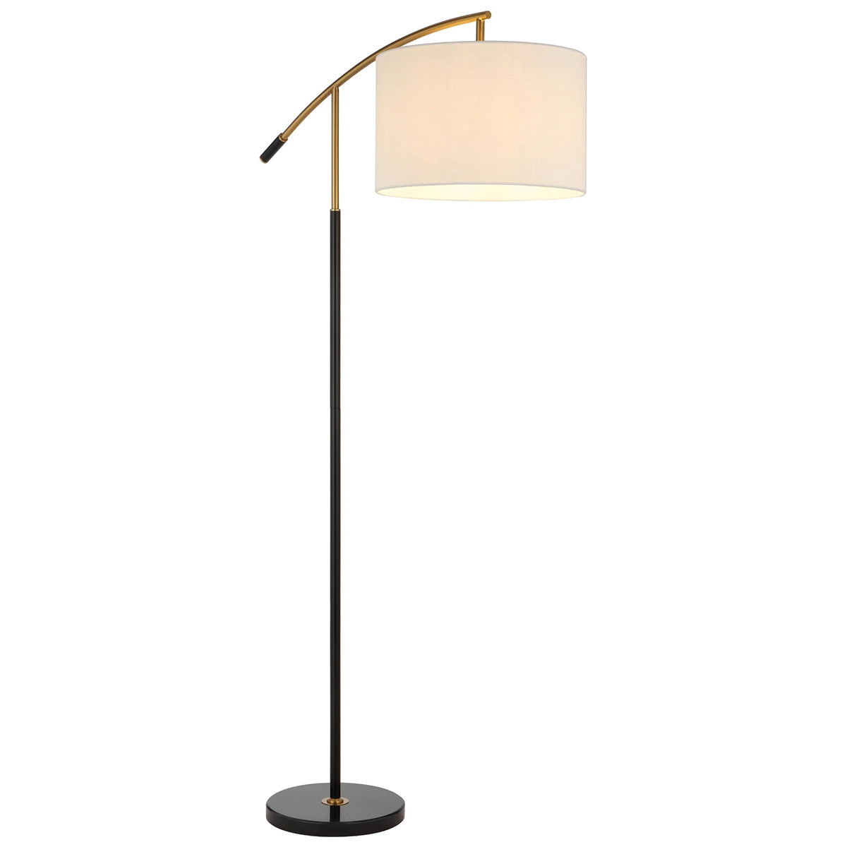 Cruz Floor Lamp with Antique Gold Arm & Marble Base