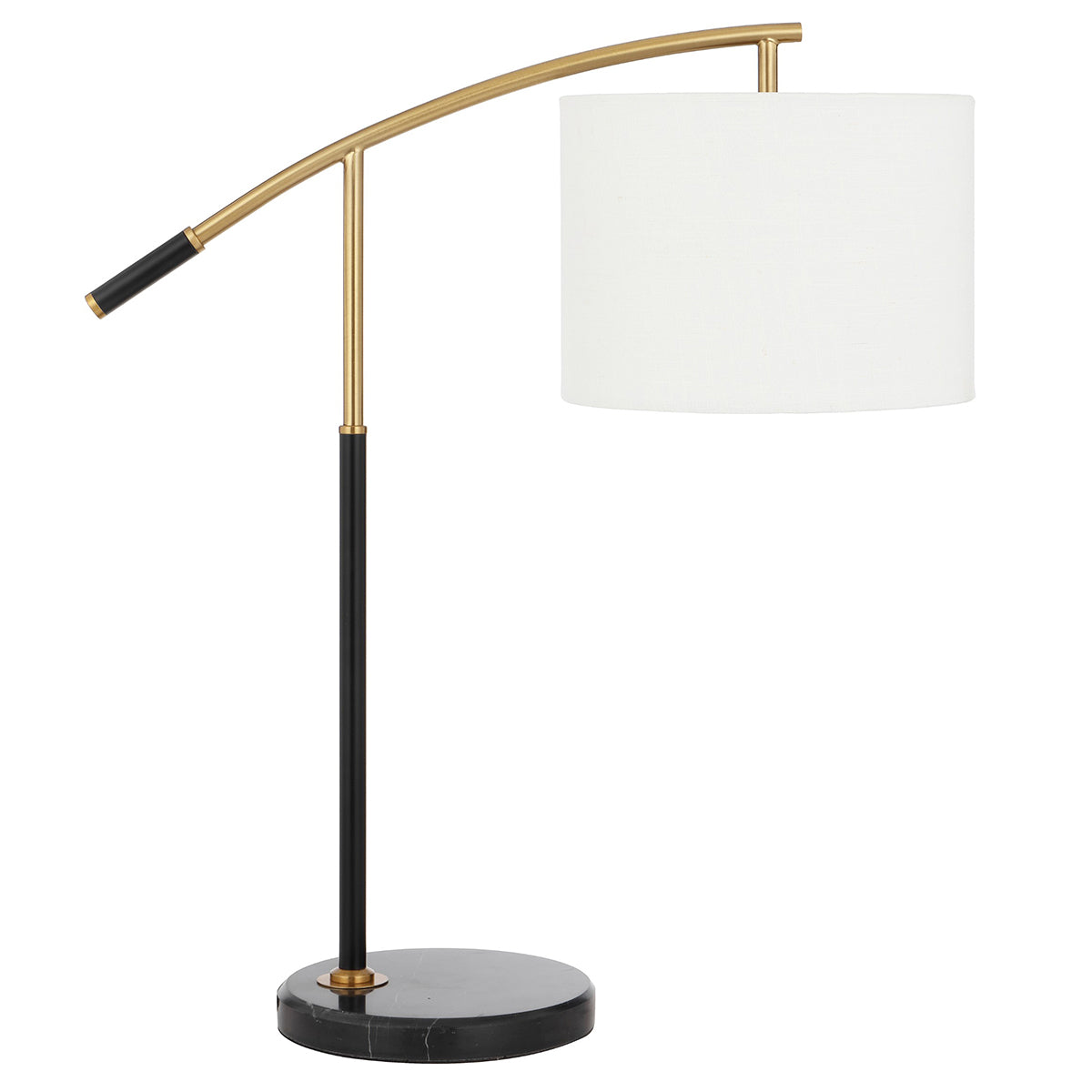 Cruz Table Lamp with Marble Base and Antique Gold Arm
