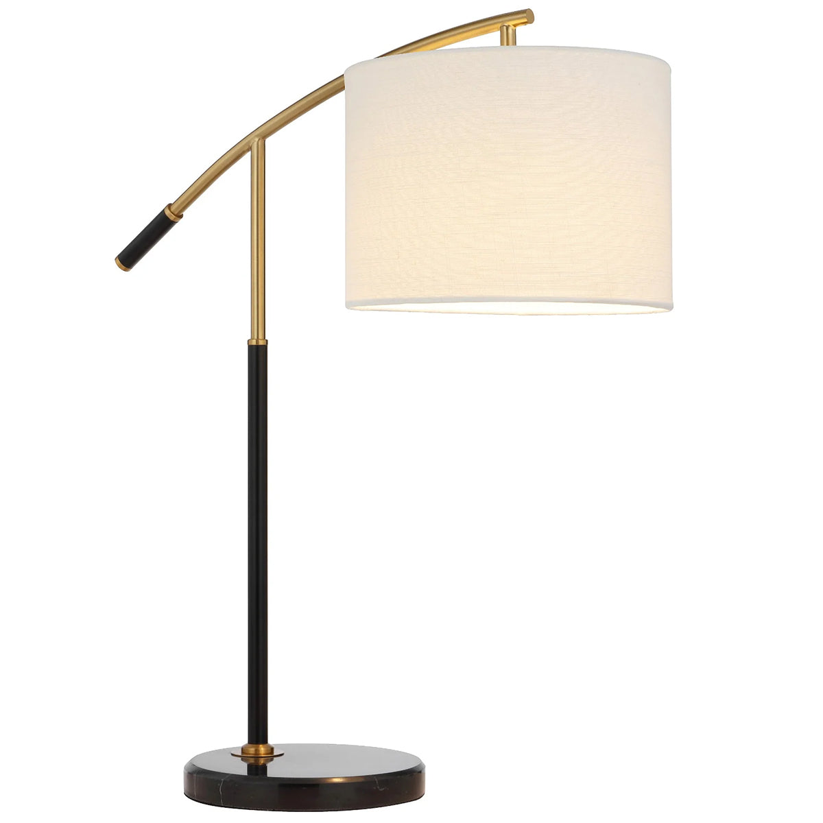Cruz Table Lamp with Marble Base and Antique Gold Arm