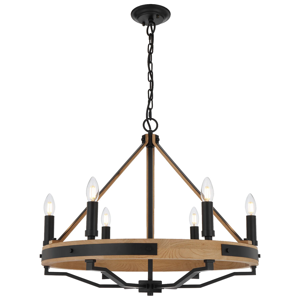 Darien 6 Light Pendant Light with Iron Arms