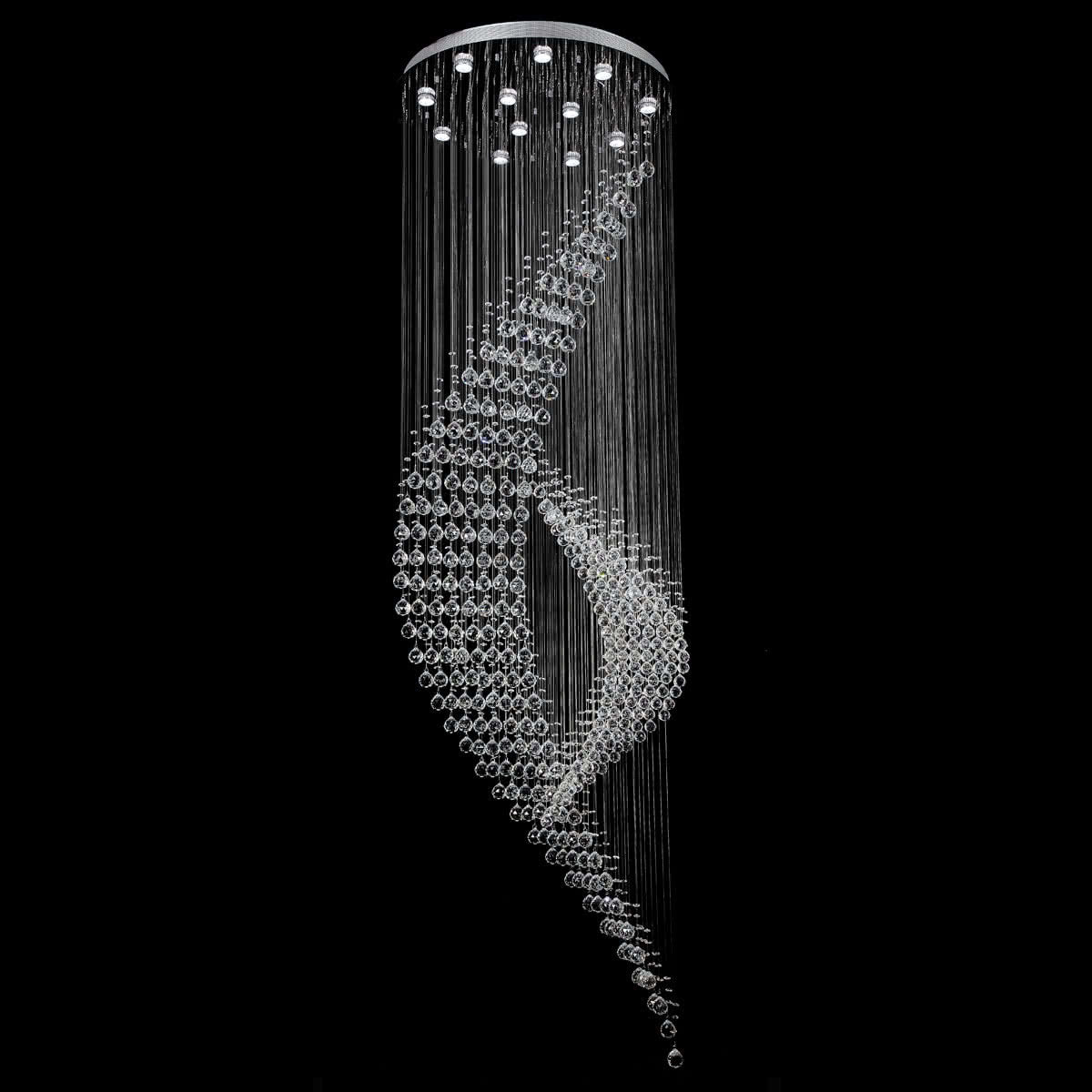 Delessi Disanto 12 Light Chrome Premium Crystal Pendant Light