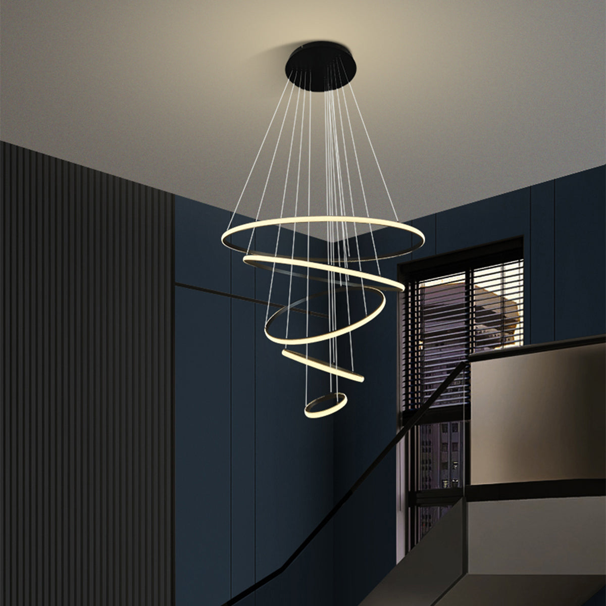 Marcello 5 Ring Pendant LED Light