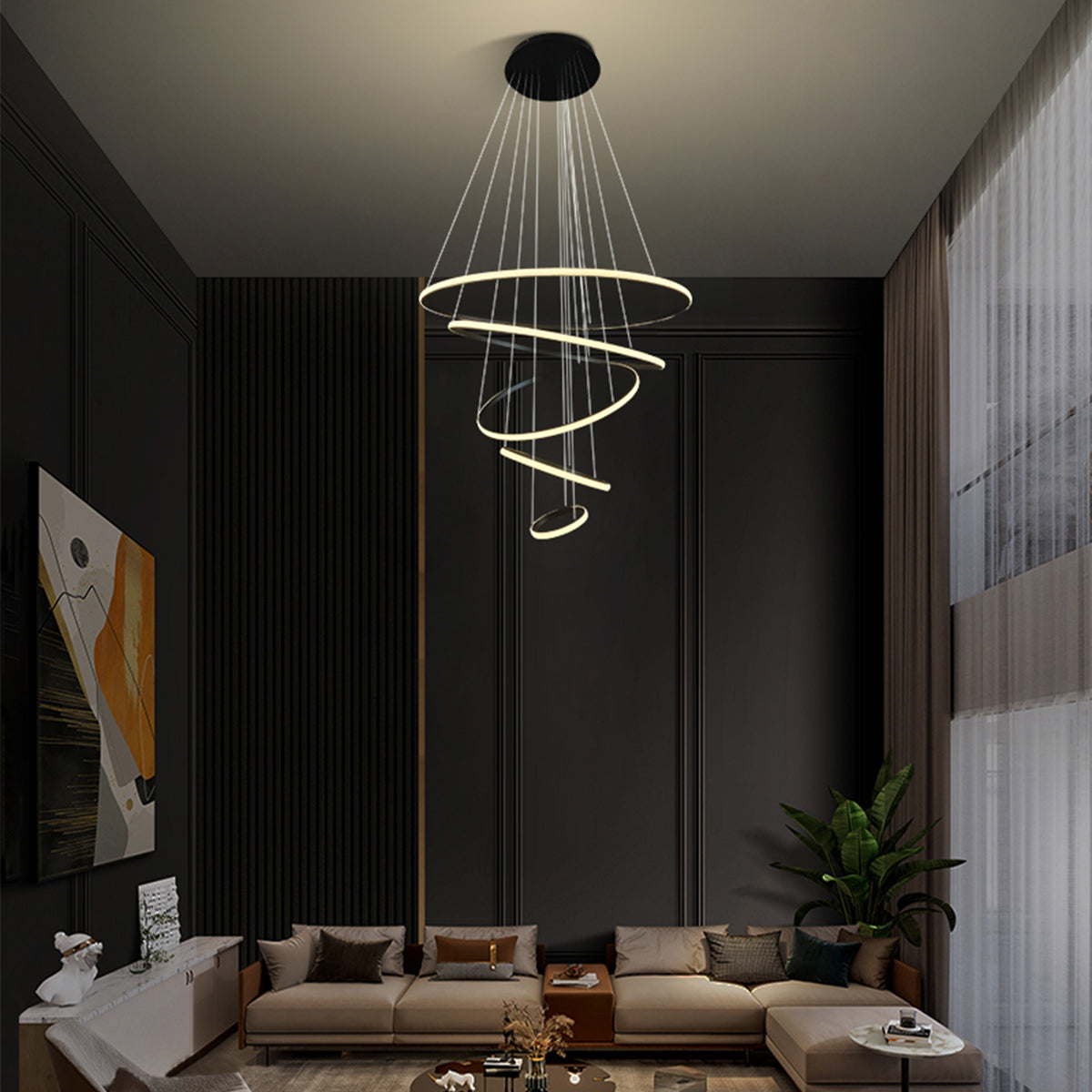 Marcello 5 Ring Pendant LED Light