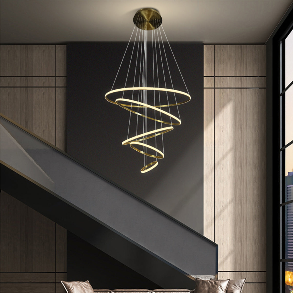 Marcello 5 Ring Pendant LED Light