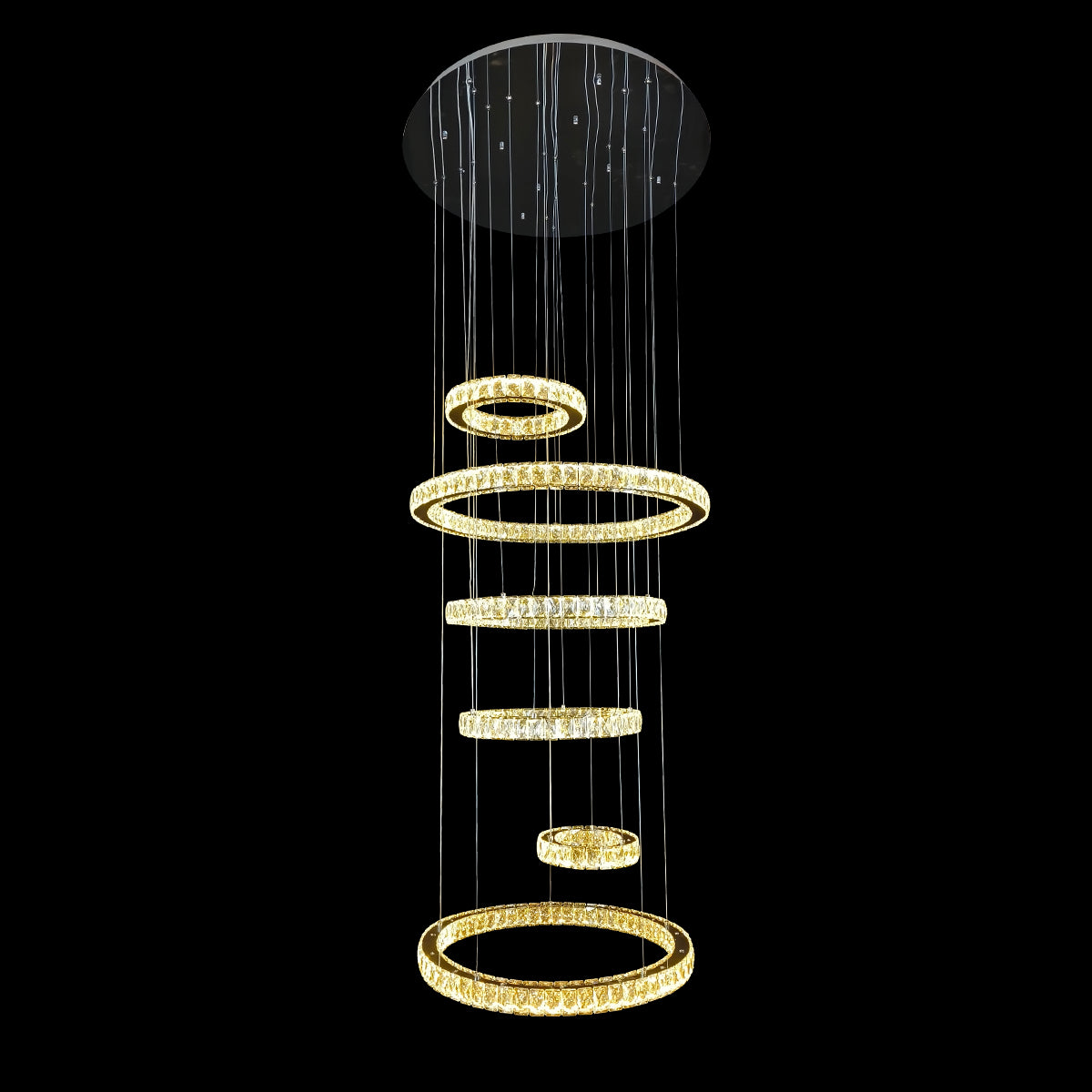 Delessi Rozanno 6 Ring Pendant - Chrome - Tri-Colour