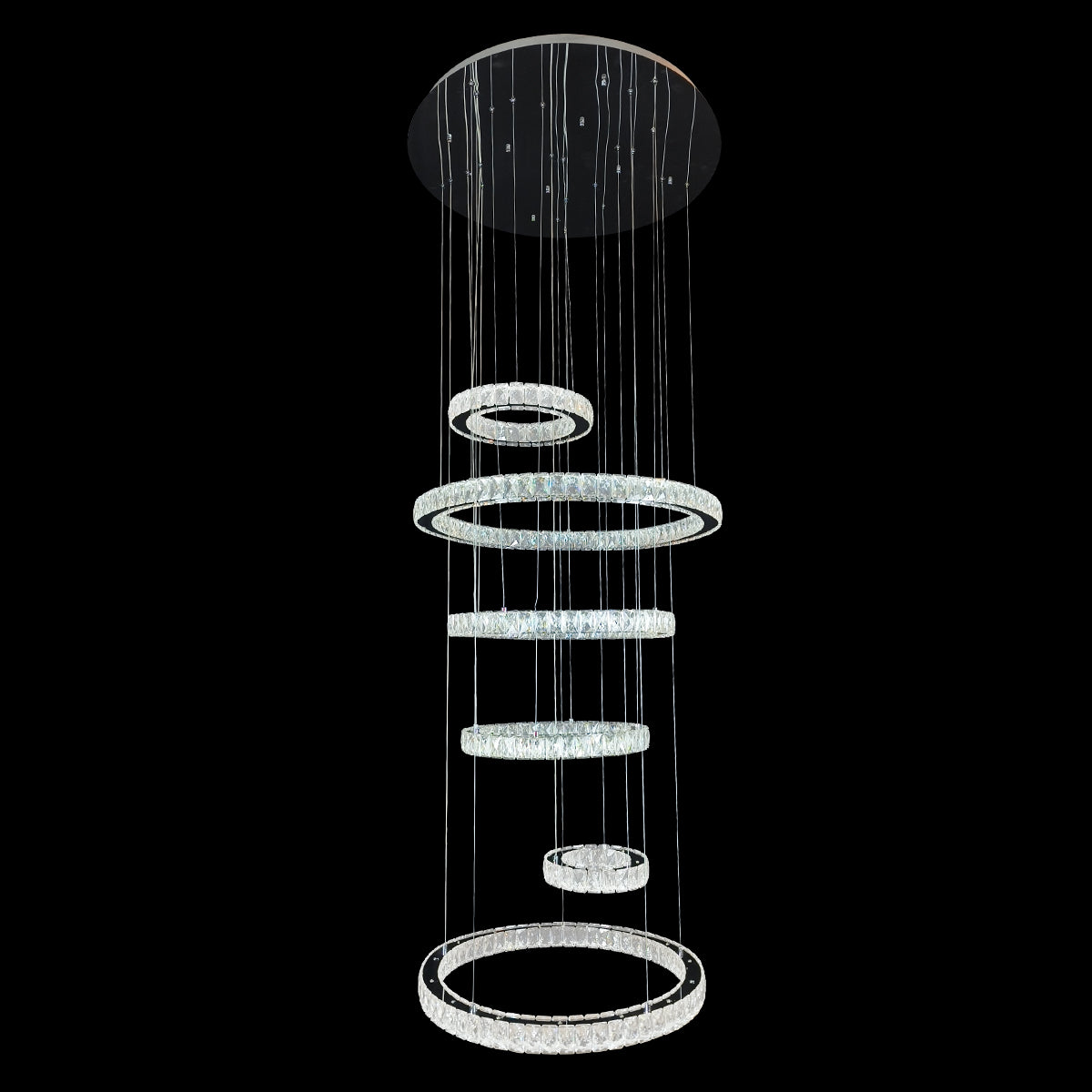 Delessi Rozanno 6 Ring Pendant - Chrome - Tri-Colour