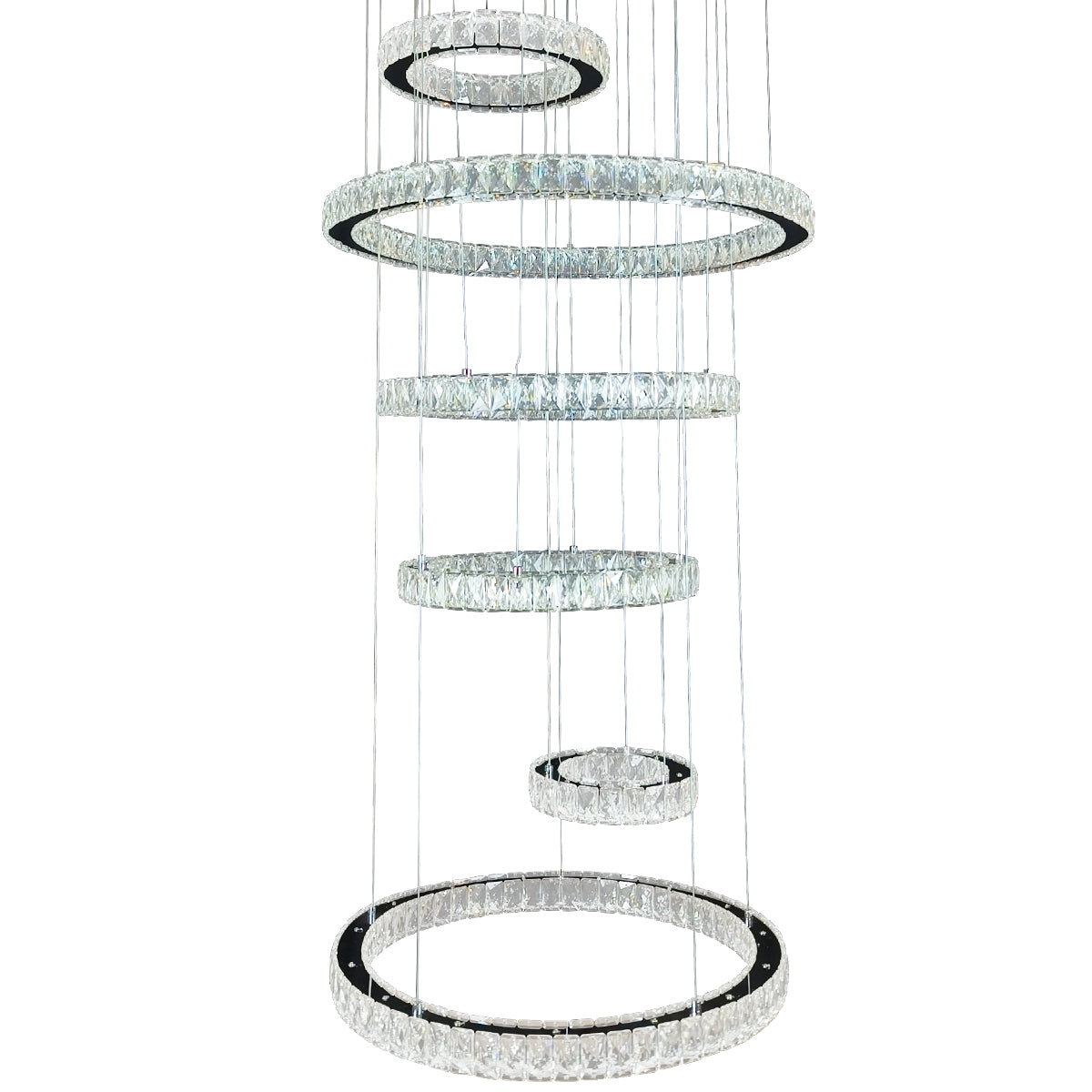 Delessi Rozanno 6 Ring Pendant - Chrome - Tri-Colour