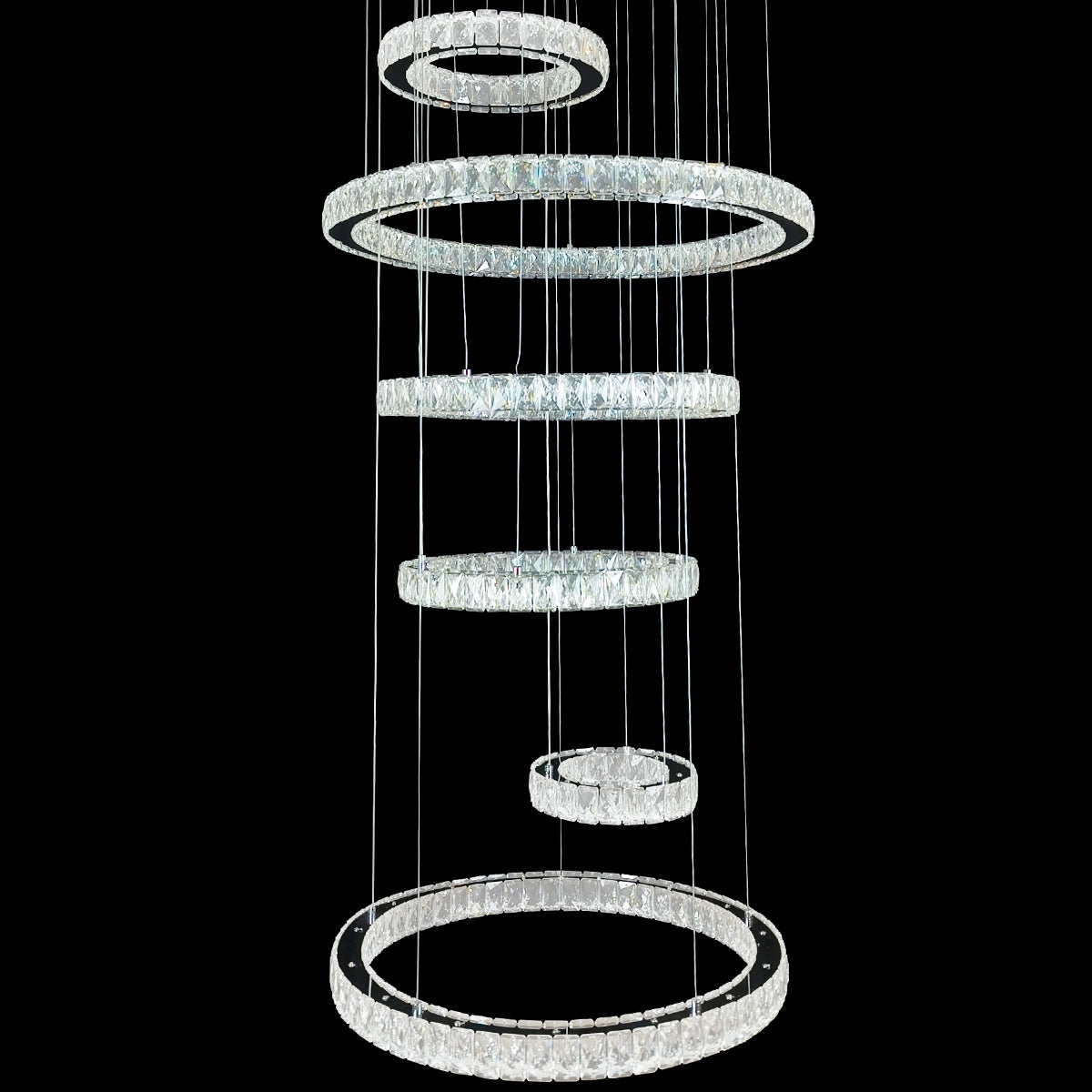 Delessi Rozanno 6 Ring Pendant - Chrome - Tri-Colour