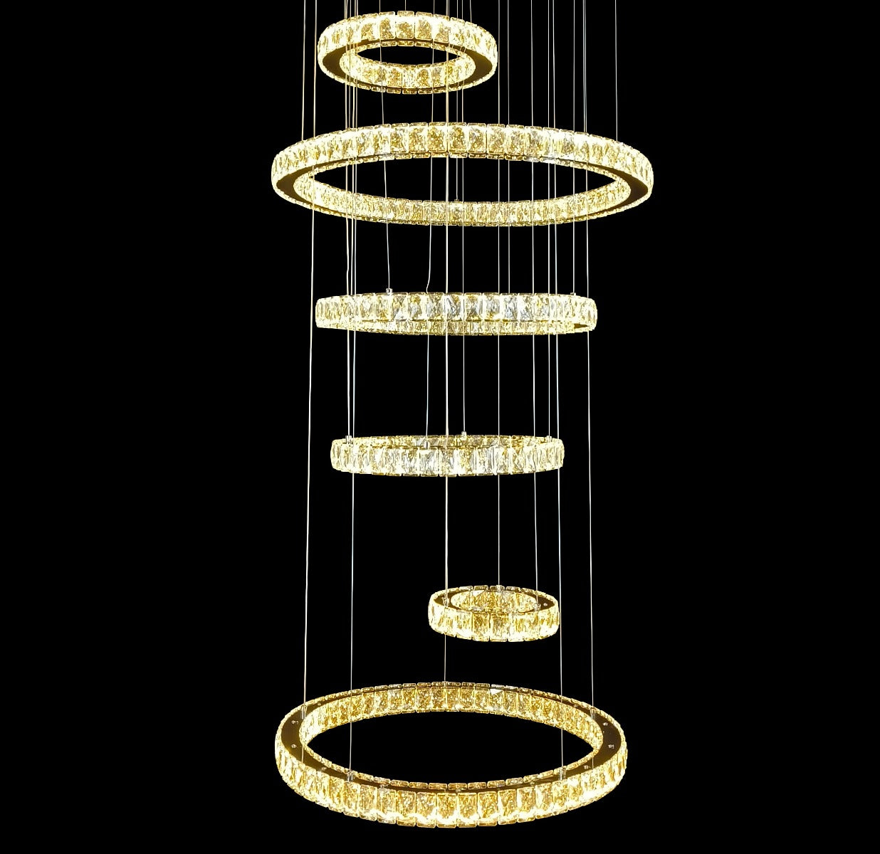 Delessi Rozanno 6 Ring Pendant - Chrome - Tri-Colour