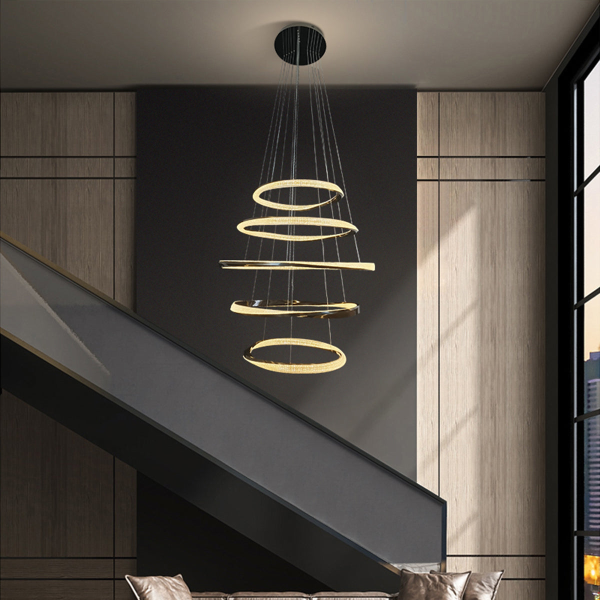 Saturno 5 Ring Pendant LED Light