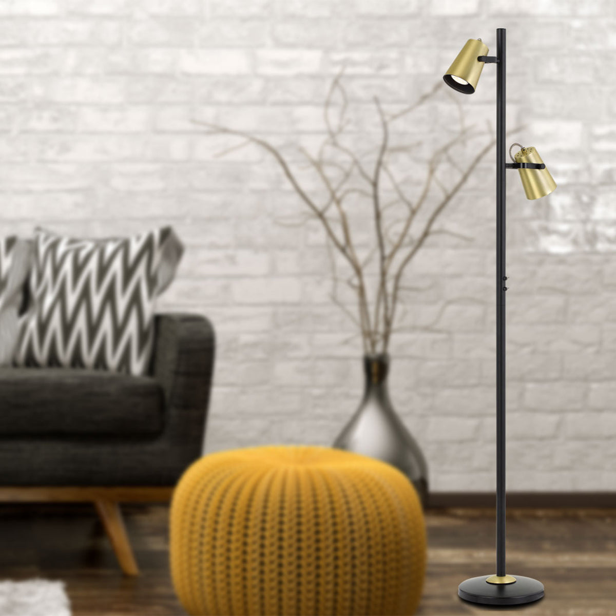 Deny Floor Lamp with Dual GU10 Holders