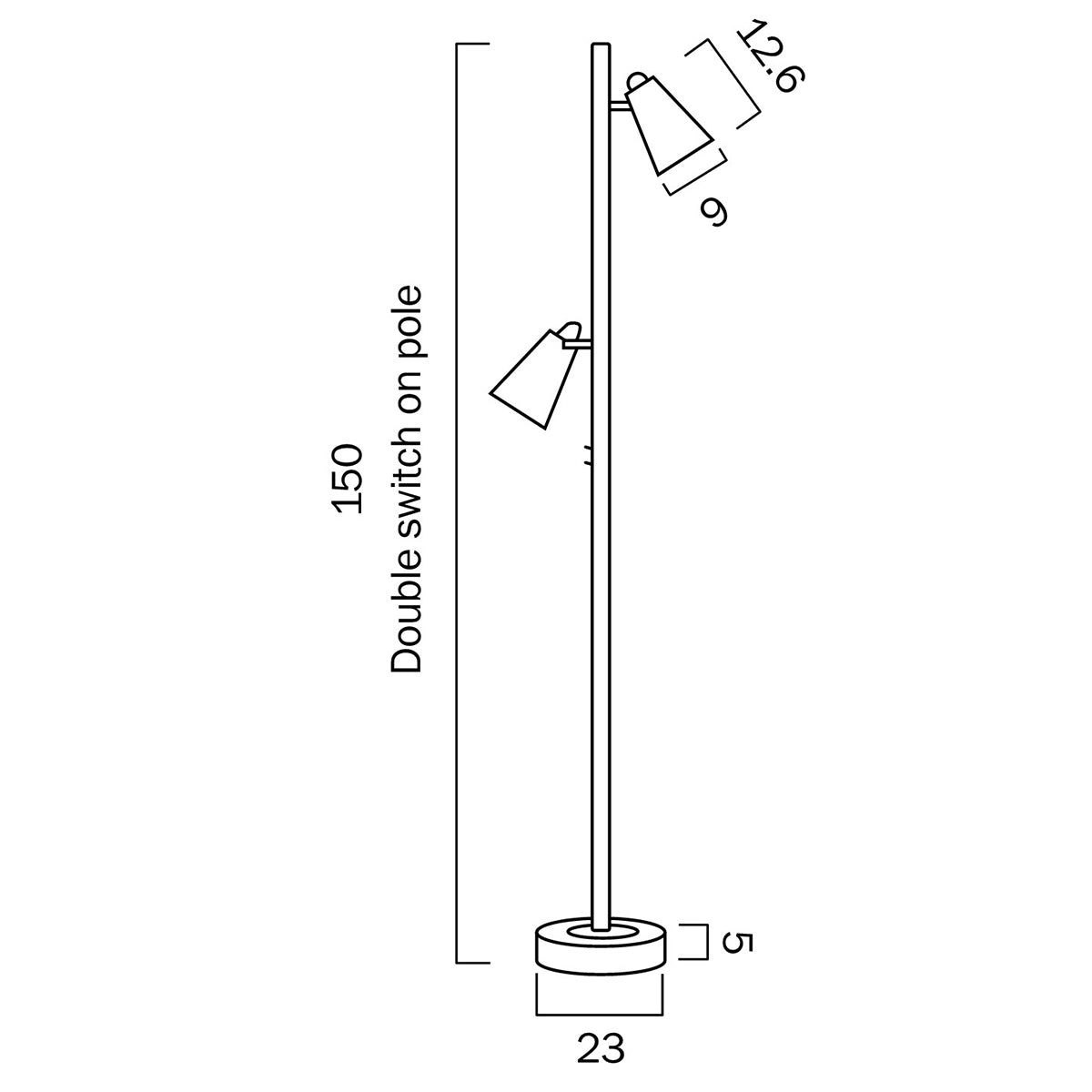 Deny Floor Lamp with Dual GU10 Holders