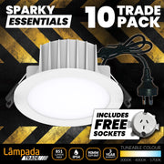 Destro II 10 Pack 8W LED Flush Frame Recessed Downlights with Standard Sockets