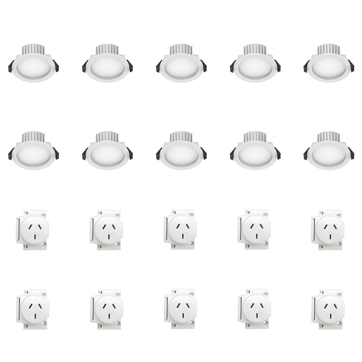 Destro II 10 Pack 8W LED Recessed Frame Downlights with Quick Connect Sockets