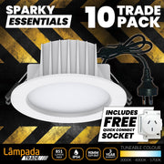 Destro II 10 Pack 8W LED Recessed Frame Downlights with Quick Connect Sockets
