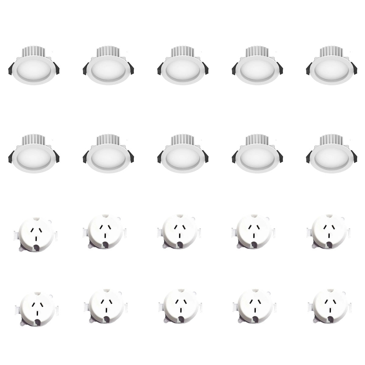 Destro II 10 Pack 8W LED Recessed Frame Downlights with Standard Sockets