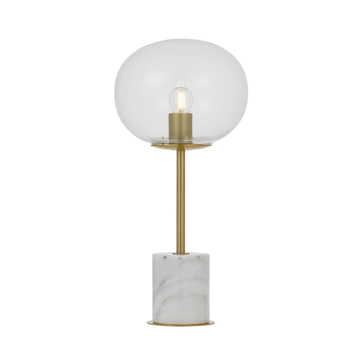 Dimas Table Lamp with Marble Base and Glass Shade