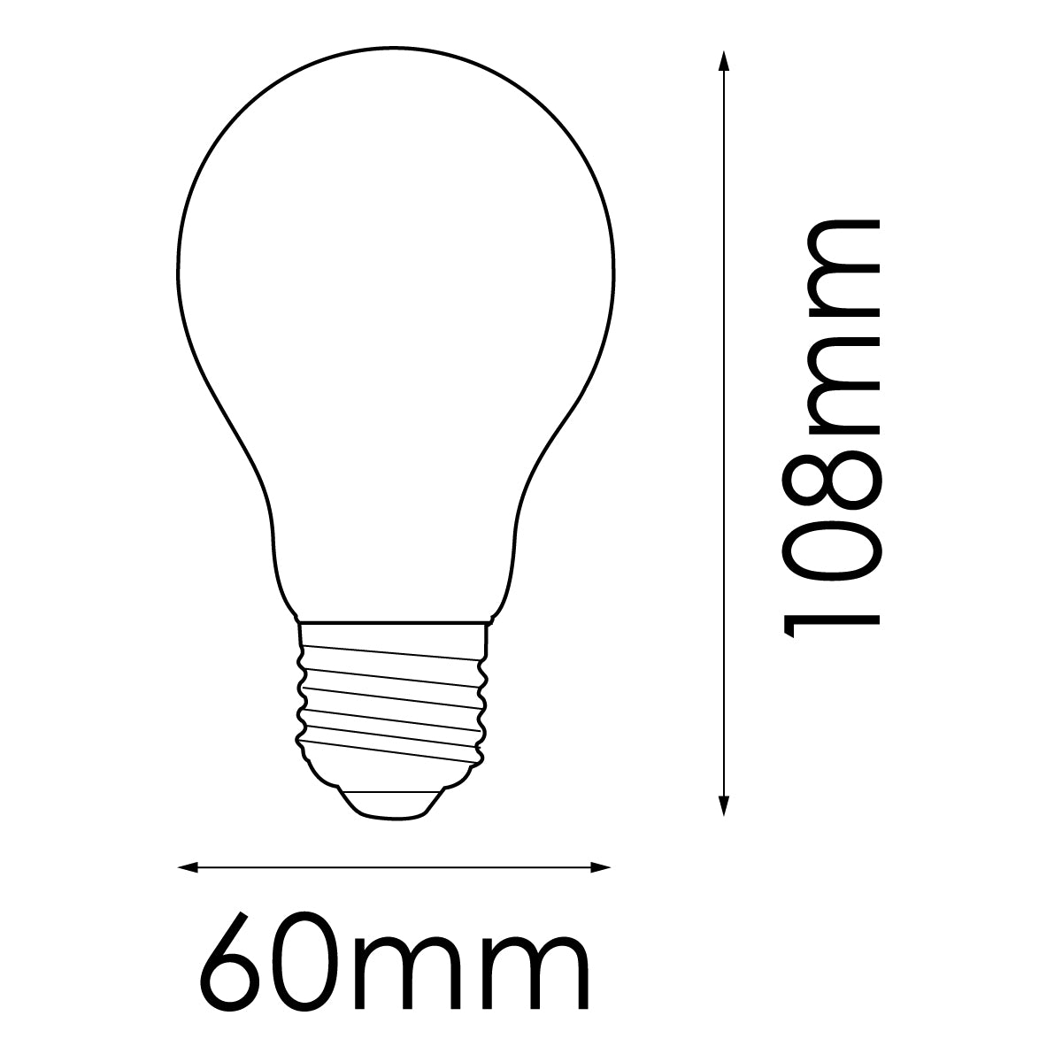 GLS A60 E27 Filament LED Globe - Dimmable