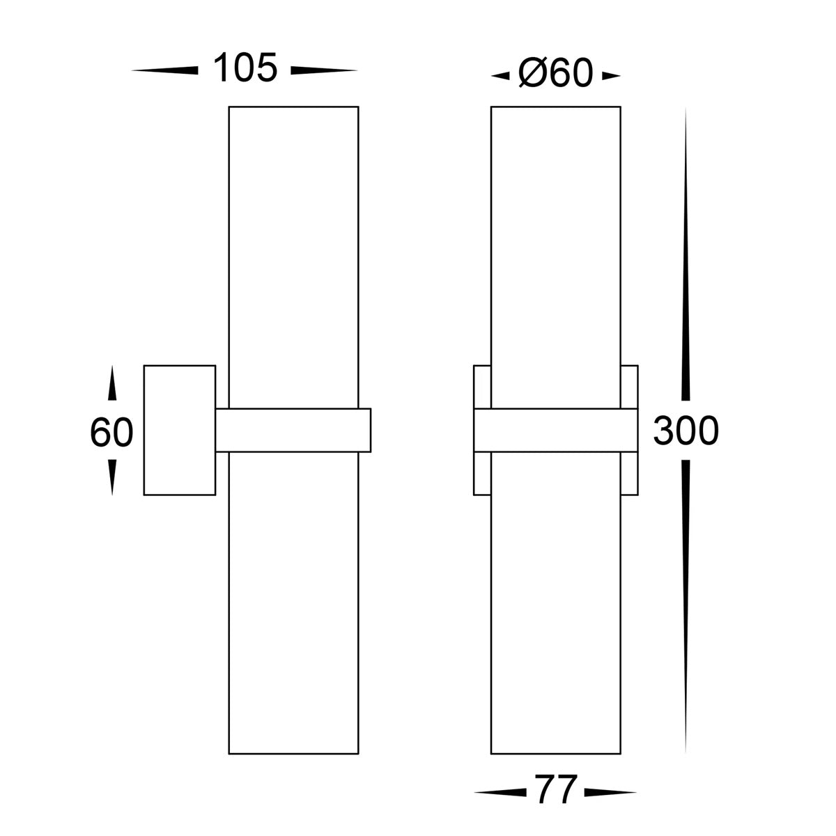 Albast Up & Down Wall Light with Alabaster Glass