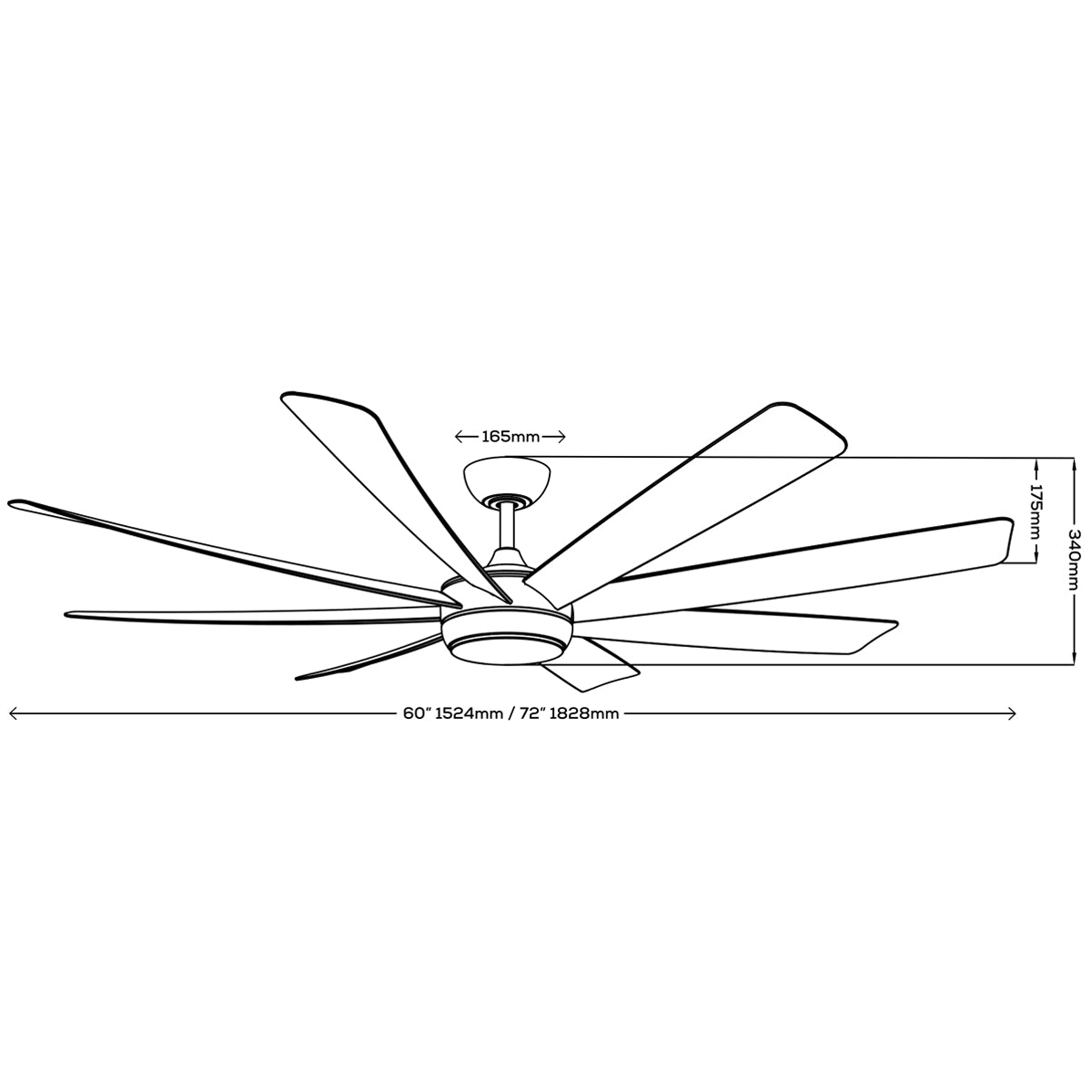 Pelican 8 Blade Smart DC Ceiling Fan with Remote
