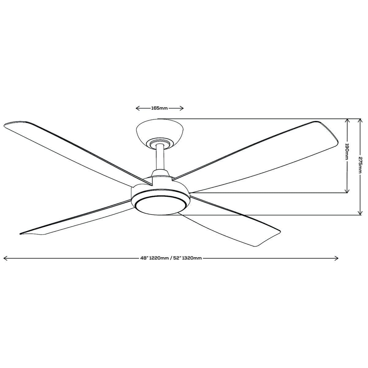 Dash Click-In 4 Blade DC Ceiling Fan