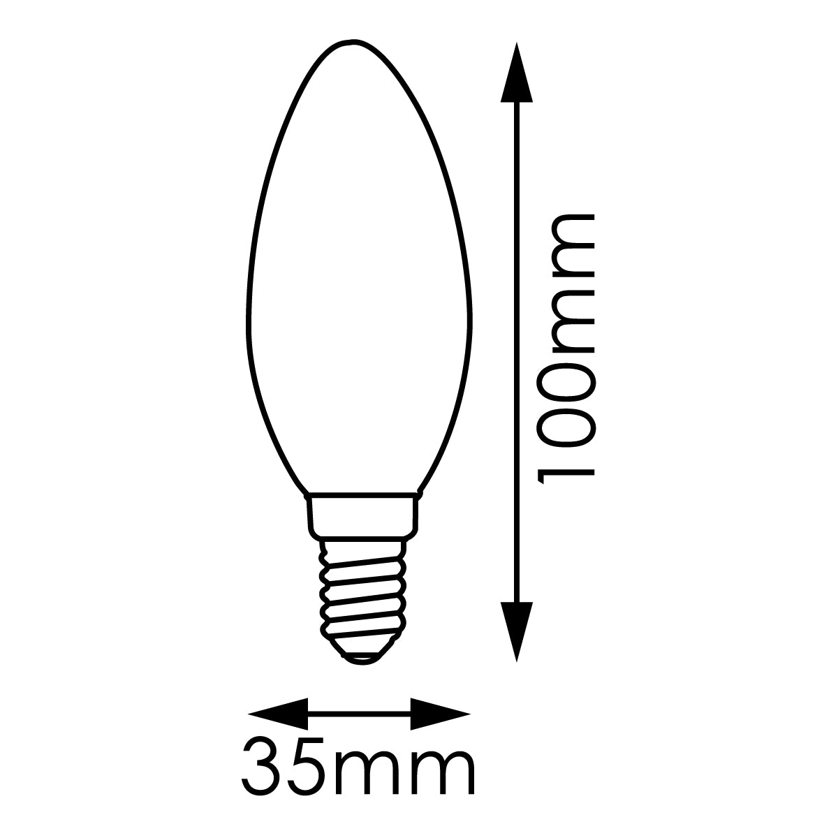 Candle C35 E14 Filament LED Globe - Dimmable