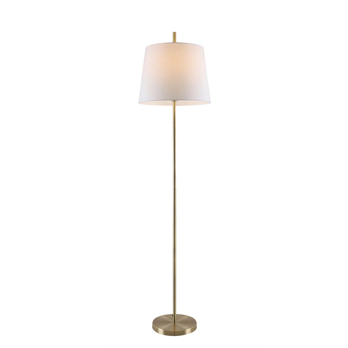 Dior Floor Lamp with Textile Shade - Classic Brass Finish