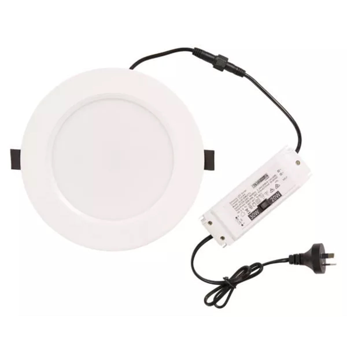 Discus 20W/30W LED Downlight - White - Tri-Colour