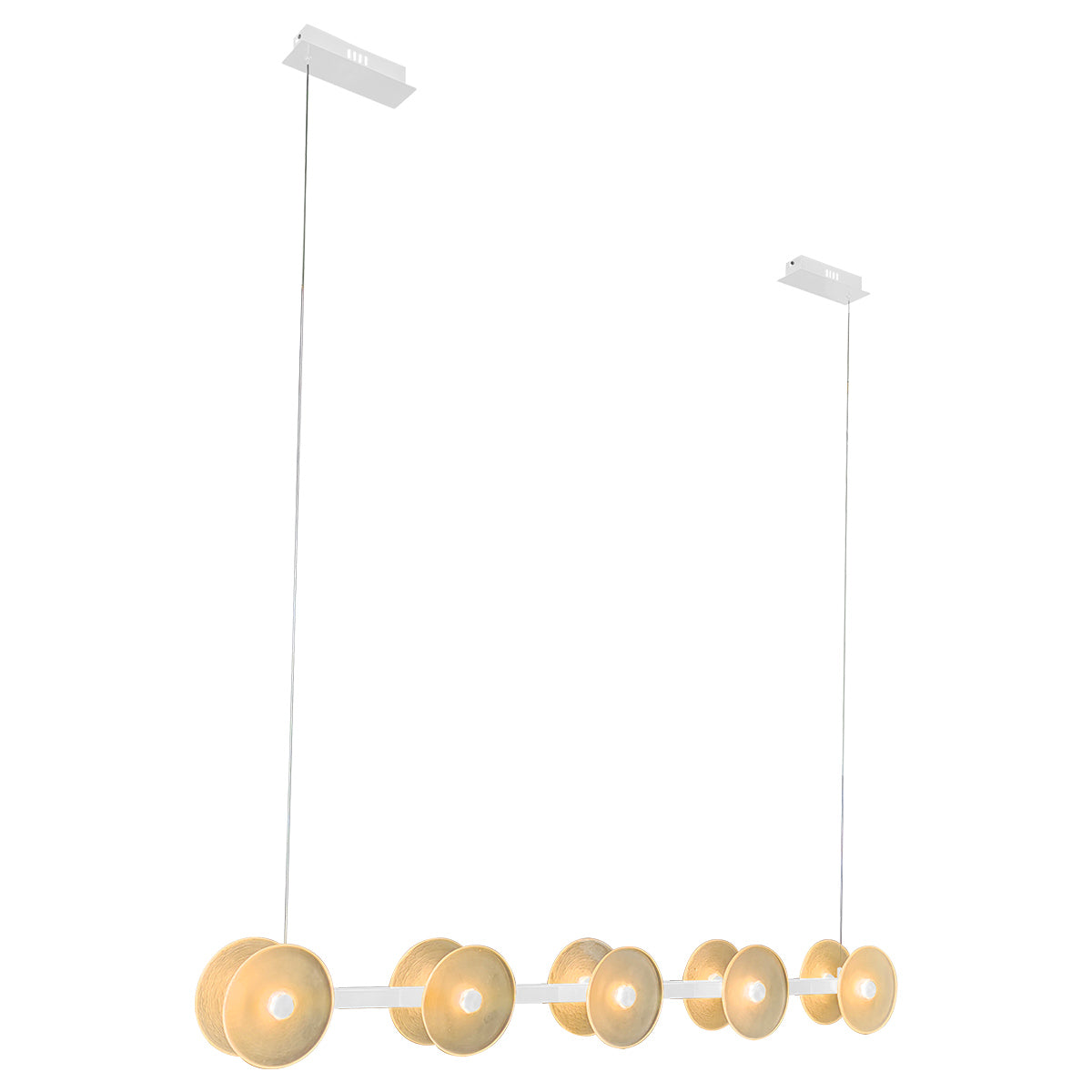 Diskos 10 Light LED Bar Pendant Light with Hand Blown Glass