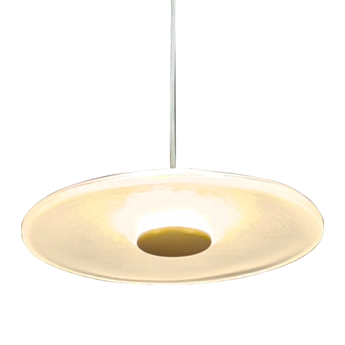 Diskos Single LED Drop Pendant Light with Hand Blown Glass