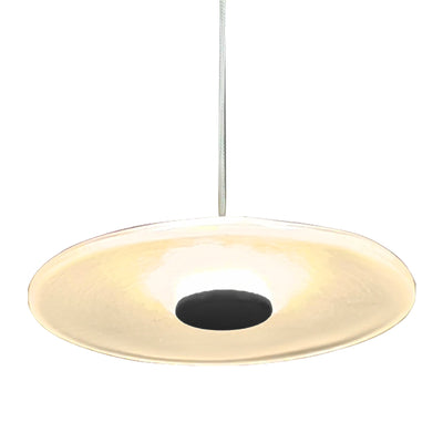 Diskos Single LED Drop Pendant Light with Hand Blown Glass