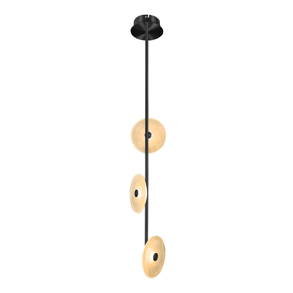 Diskos 3 Light LED Fixed Linear Pendant with Hand Blown Glass