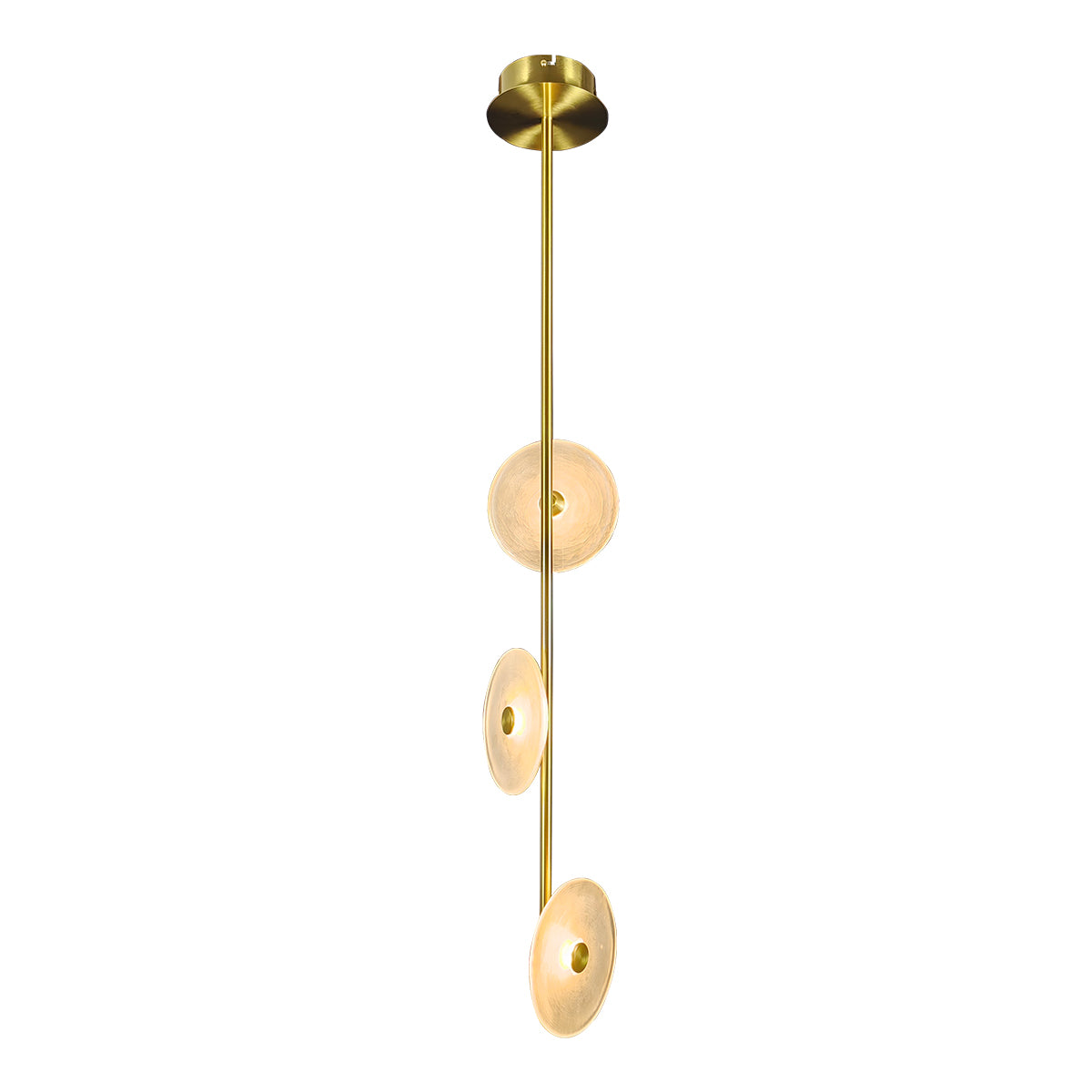 Diskos 3 Light LED Fixed Linear Pendant with Hand Blown Glass