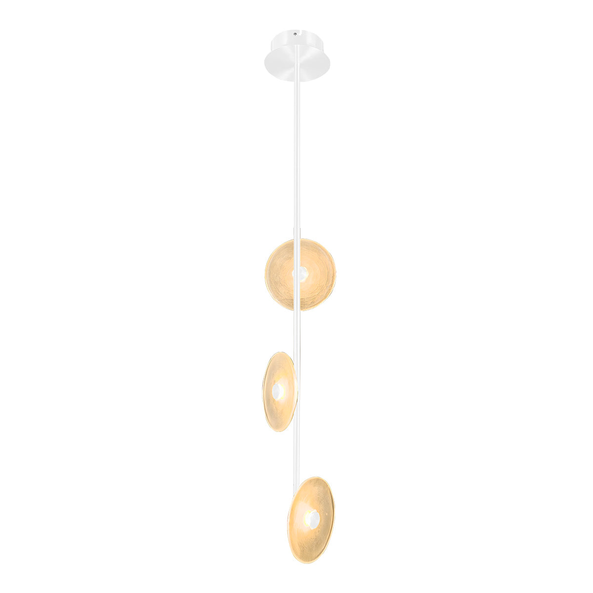 Diskos 3 Light LED Fixed Linear Pendant with Hand Blown Glass