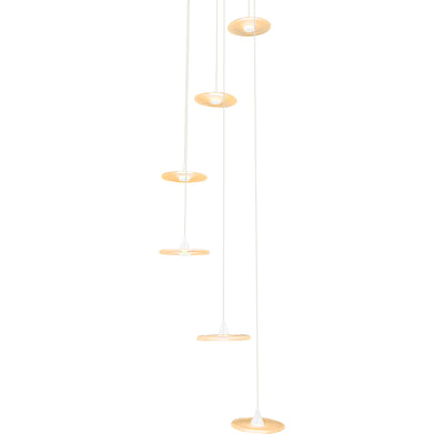 Diskos Hanging Disc LED Dropper Pendant Light with Hand Blown Glass