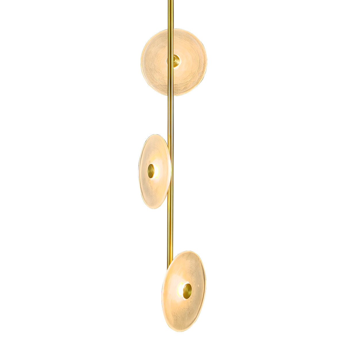Diskos 3 Light LED Fixed Linear Pendant with Hand Blown Glass