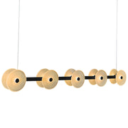 Diskos 10 Light LED Bar Pendant Light with Hand Blown Glass