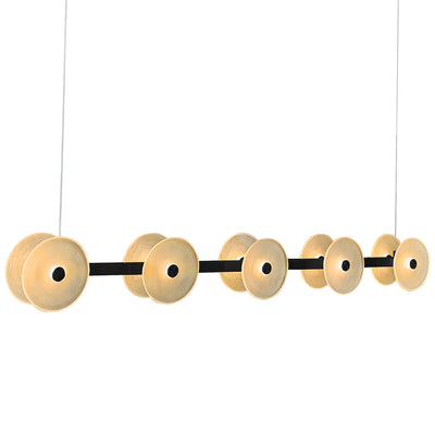 Diskos 10 Light LED Bar Pendant Light with Hand Blown Glass