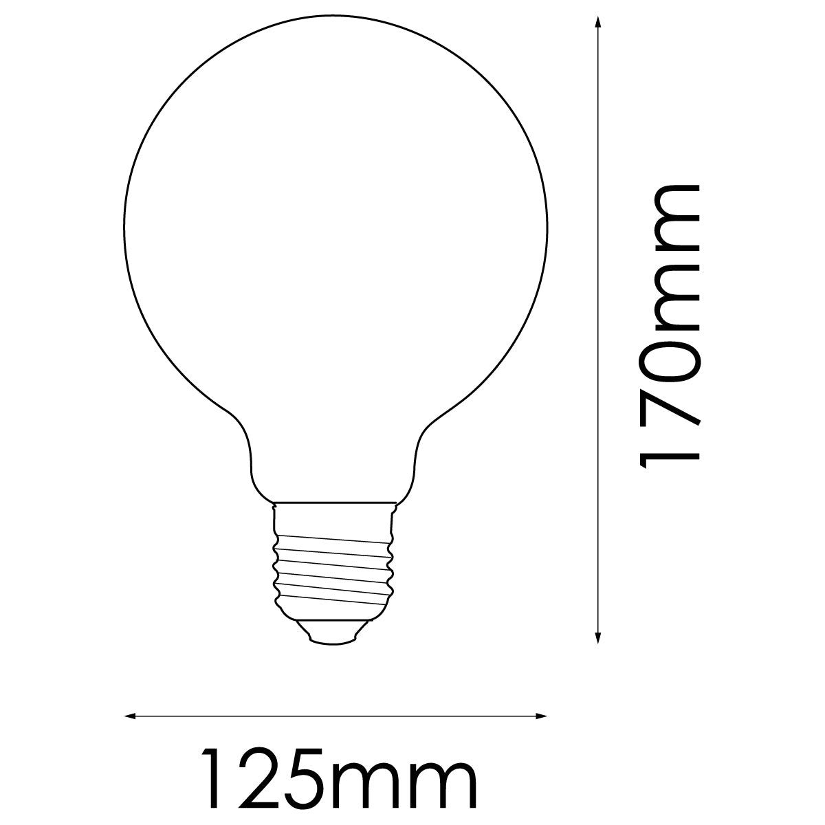 Sphere G125 E27 Filament LED Globe - Dimmable