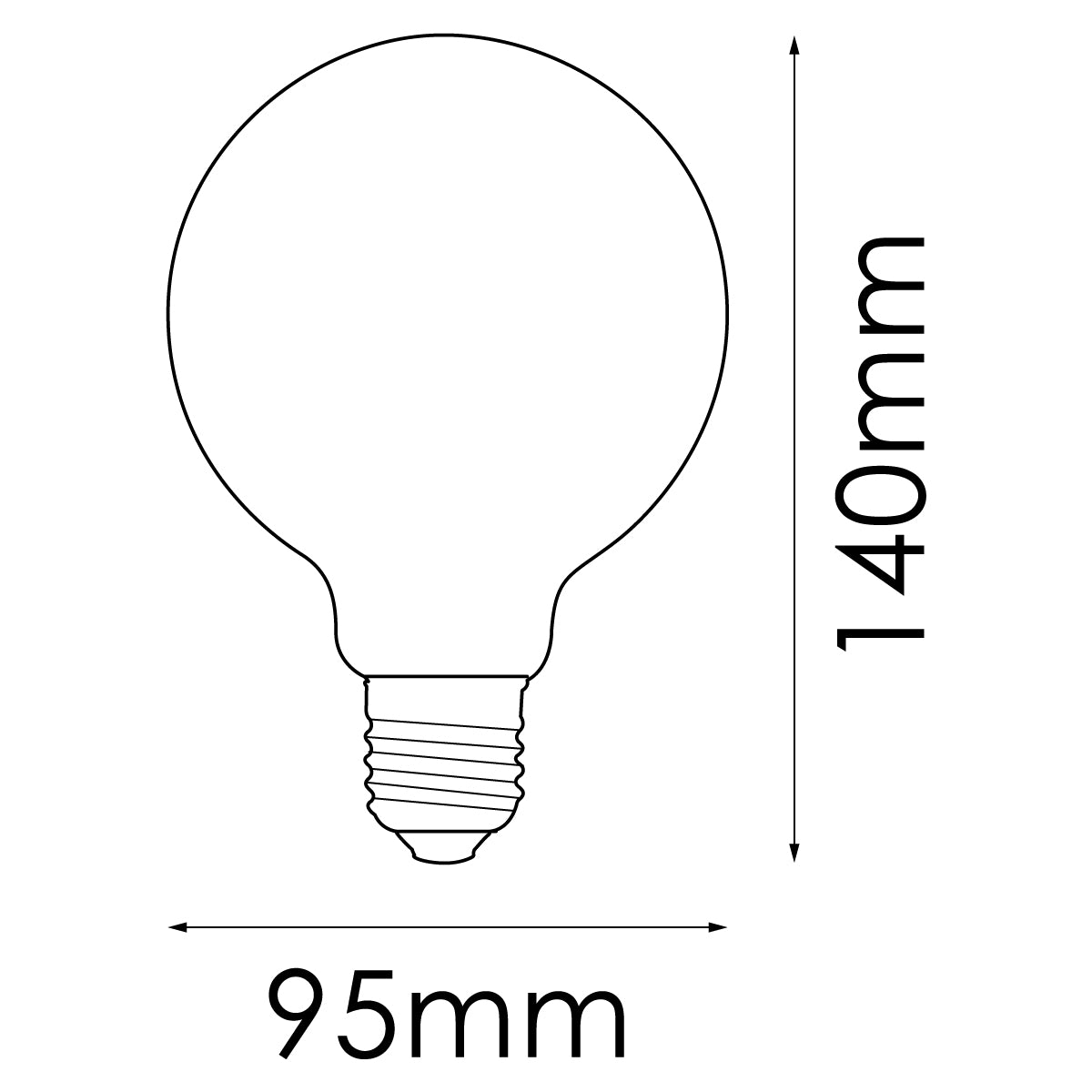 Sphere G95 E27 Filament LED Globe - Dimmable