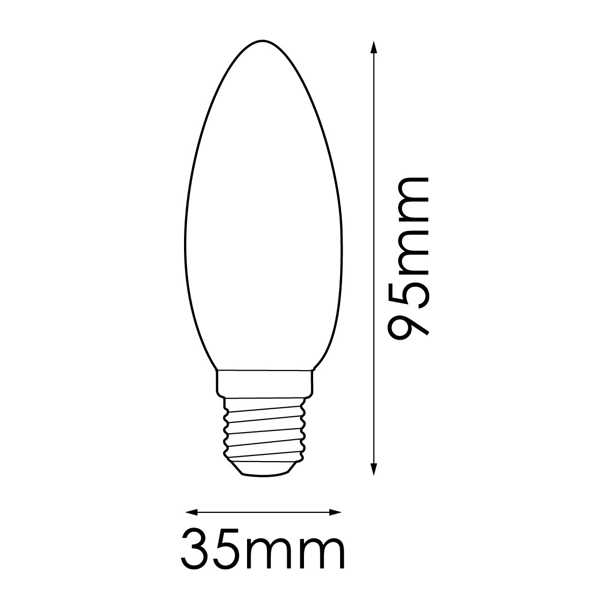 Candle C35 E14 Filament LED Globe - Dimmable
