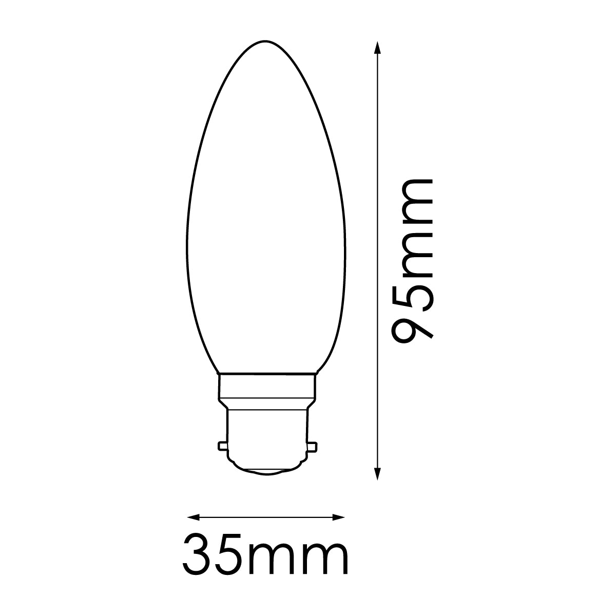 Candle C35 E14 Filament LED Globe - Dimmable