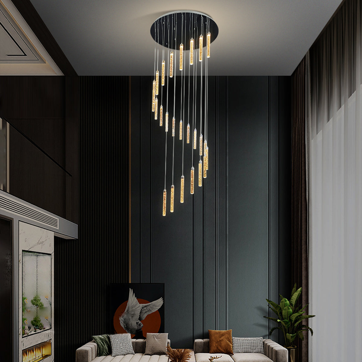 Spiral Pendant LED Light