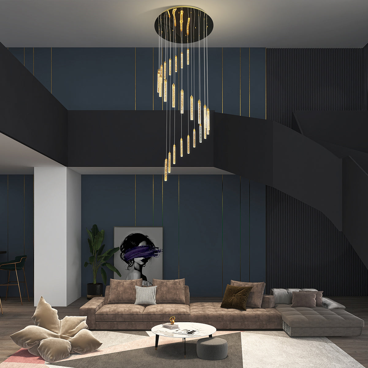 Spiral Pendant LED Light